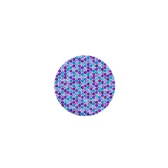 Purple Blue Cubes 1  Mini Button Magnet by Zandiepants