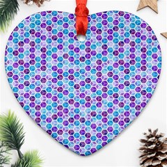 Purple Blue Cubes Heart Ornament by Zandiepants