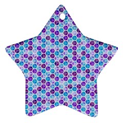 Purple Blue Cubes Star Ornament