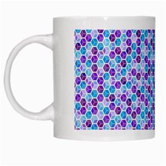 Purple Blue Cubes White Coffee Mug