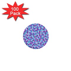 Purple Blue Cubes 1  Mini Button (100 Pack) by Zandiepants