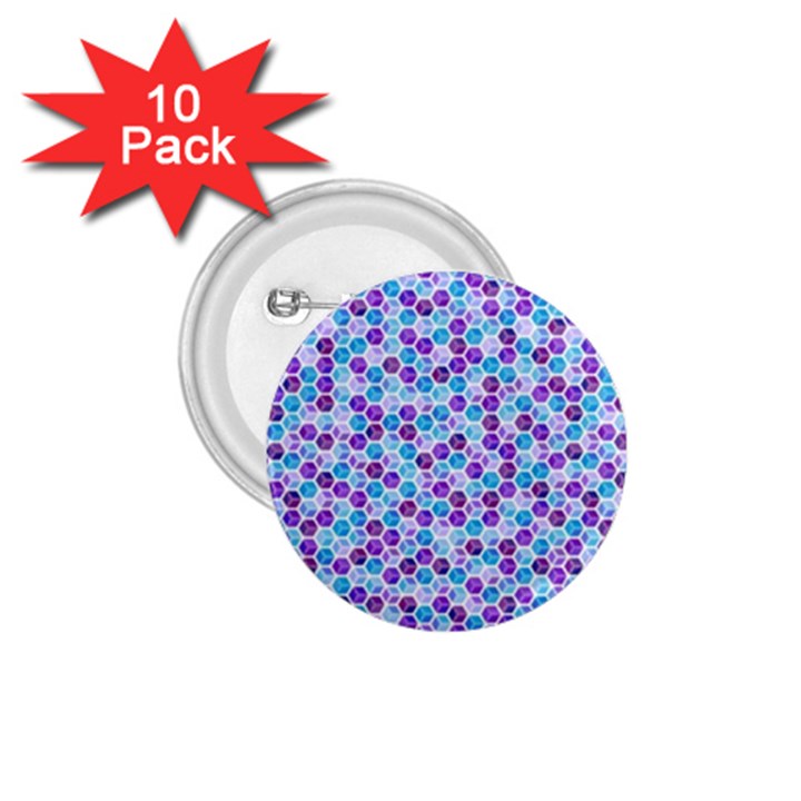 Purple Blue Cubes 1.75  Button (10 pack)