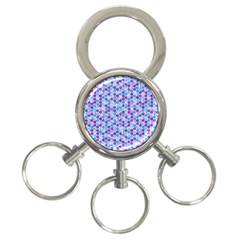 Purple Blue Cubes 3-ring Key Chain