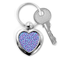 Purple Blue Cubes Key Chain (heart)