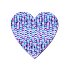 Purple Blue Cubes Magnet (heart)