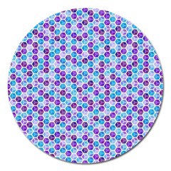 Purple Blue Cubes Magnet 5  (round)