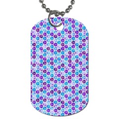 Purple Blue Cubes Dog Tag (two-sided)  by Zandiepants