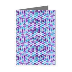 Purple Blue Cubes Mini Greeting Card