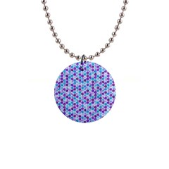 Purple Blue Cubes Button Necklace by Zandiepants