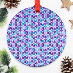 Purple Blue Cubes Round Ornament (two Sides)