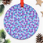 Purple Blue Cubes Round Ornament (Two Sides) Front