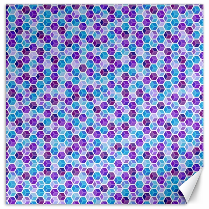 Purple Blue Cubes Canvas 12  x 12  (Unframed)