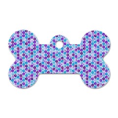 Purple Blue Cubes Dog Tag Bone (two Sided)