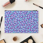 Purple Blue Cubes Cosmetic Bag (Large) Back