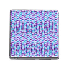 Purple Blue Cubes Memory Card Reader With Storage (square)