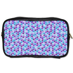 Purple Blue Cubes Travel Toiletry Bag (one Side)