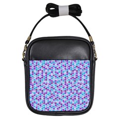 Purple Blue Cubes Girl s Sling Bag