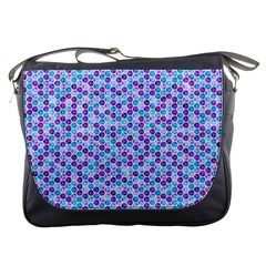 Purple Blue Cubes Messenger Bag