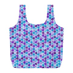 Purple Blue Cubes Reusable Bag (l)