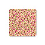 Pink Green Beehive Pattern Magnet (Square) Front