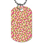 Pink Green Beehive Pattern Dog Tag (One Sided) Front