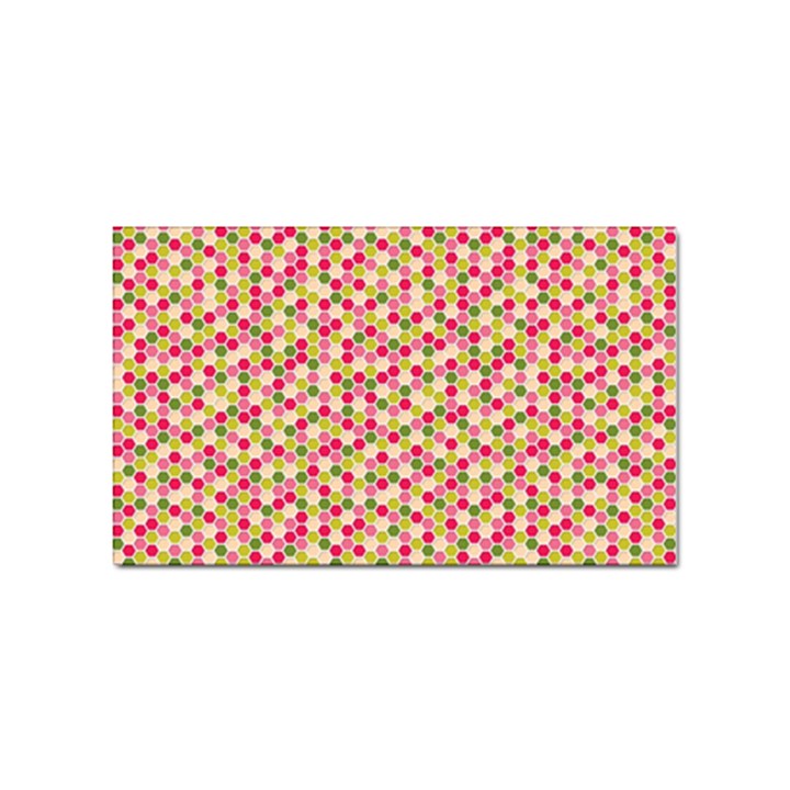 Pink Green Beehive Pattern Sticker 10 Pack (Rectangle)