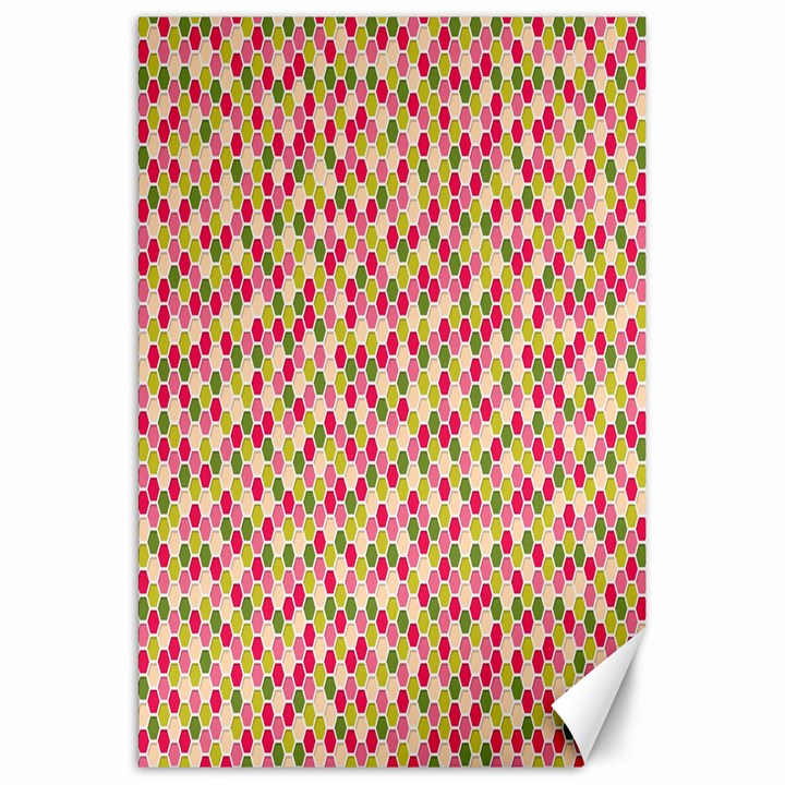 Pink Green Beehive Pattern Canvas 20  x 30  (Unframed)