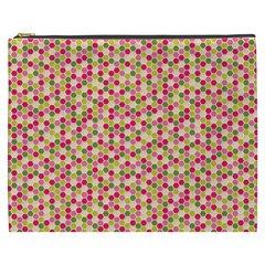 Pink Green Beehive Pattern Cosmetic Bag (xxxl)