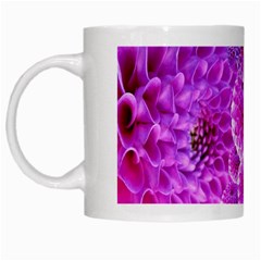 Purple Dahlias White Coffee Mug by FunWithFibro