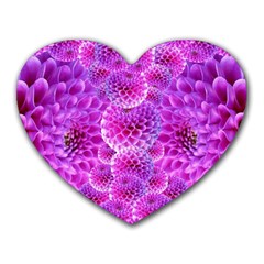 Purple Dahlias Mouse Pad (heart)