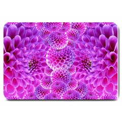 Purple Dahlias Large Door Mat by FunWithFibro