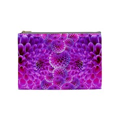 Purple Dahlias Cosmetic Bag (medium) by FunWithFibro