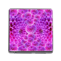 Purple Dahlias Memory Card Reader With Storage (square) by FunWithFibro