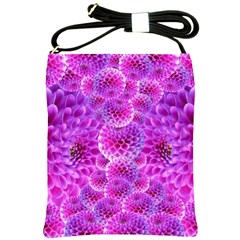 Purple Dahlias Shoulder Sling Bag by FunWithFibro