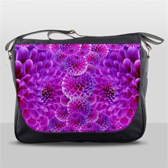 Purple Dahlias Messenger Bag by FunWithFibro