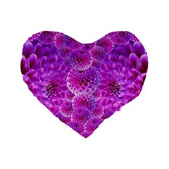 Purple Dahlias 16  Premium Heart Shape Cushion  by FunWithFibro