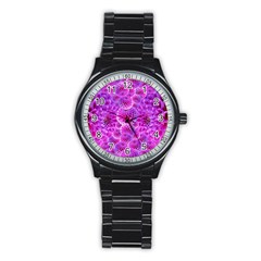 Purple Dahlias Sport Metal Watch (black) by FunWithFibro