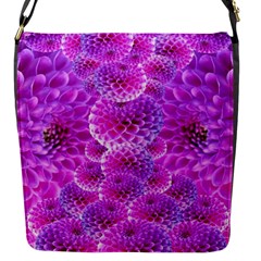 Purple Dahlias Flap Closure Messenger Bag (small) by FunWithFibro