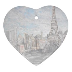 Eiffel Tower Paris Heart Ornament by rokinronda