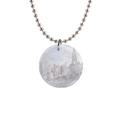 Eiffel Tower Paris Button Necklace