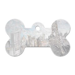 Eiffel Tower Paris Dog Tag Bone (one Sided)