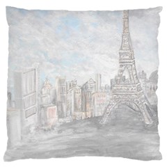 Eiffel Tower Paris Large Cushion Case (two Sided)  by rokinronda