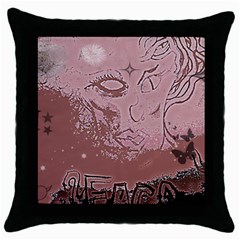 2faced Black Throw Pillow Case