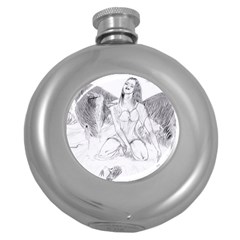 Bleeding Angel 1  Hip Flask (round) by 55555