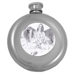 Bleeding Angel 1  Hip Flask (Round) Front