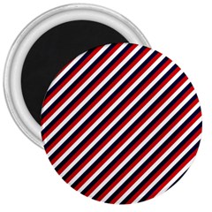 Diagonal Patriot Stripes 3  Button Magnet by StuffOrSomething