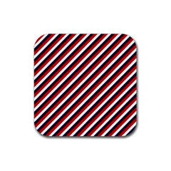 Diagonal Patriot Stripes Drink Coaster (square)