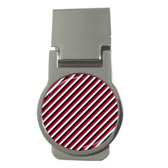 Diagonal Patriot Stripes Money Clip (round)