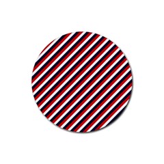 Diagonal Patriot Stripes Drink Coasters 4 Pack (round) by StuffOrSomething