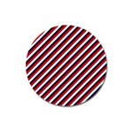 Diagonal Patriot Stripes Magnet 3  (Round) Front